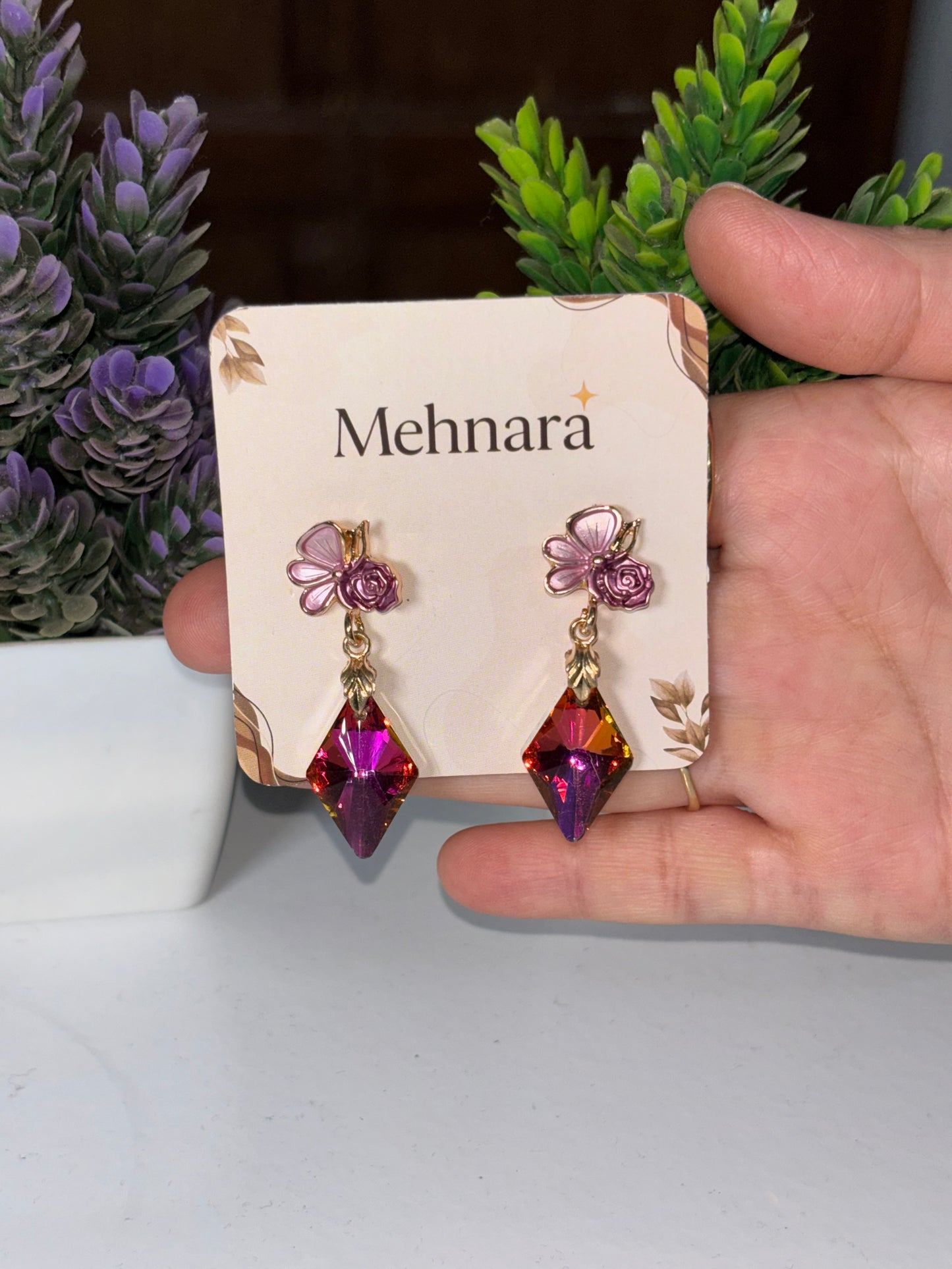 Rosé Blossom Drop Earrings