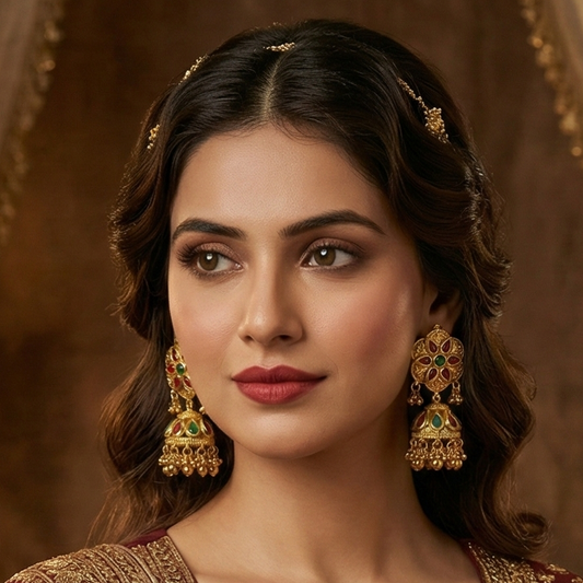 Rajasthani Navratna Heritage Jhumkas