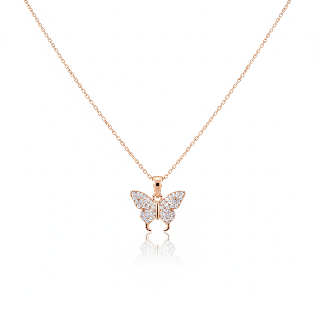 Rose Crystal Pendant Necklace