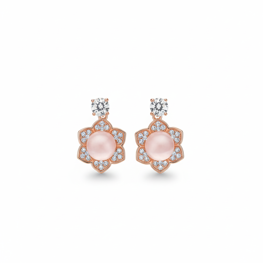Blush Bloom Crystal Studs