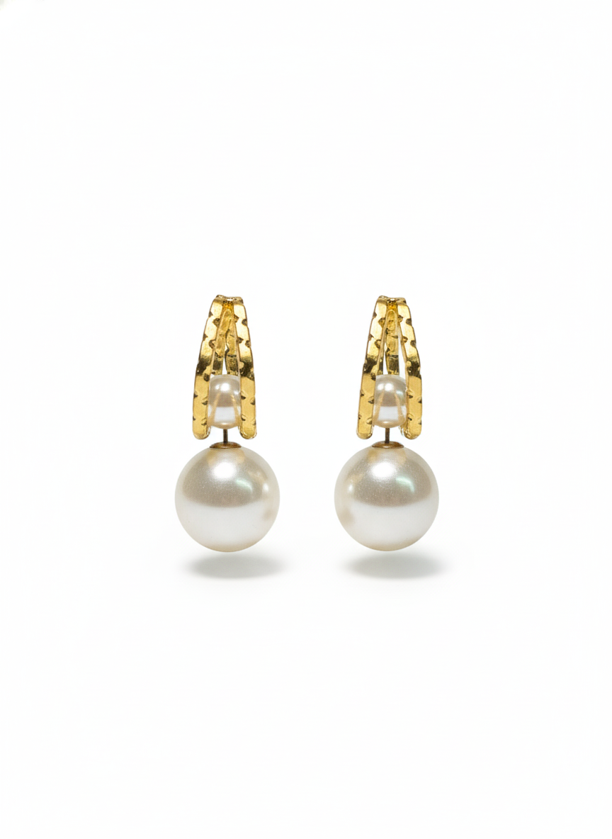 Golden Crescent Pearl Drops