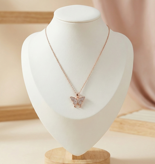 Rose Crystal Pendant Necklace