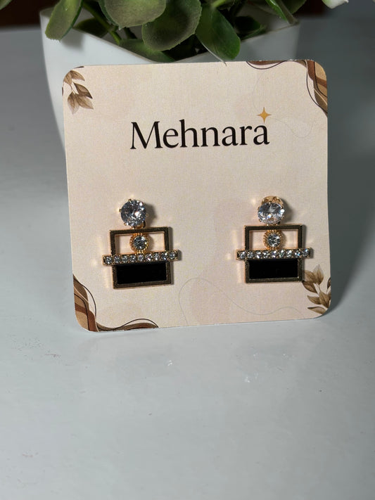 Noir Crystal Frame Earrings
