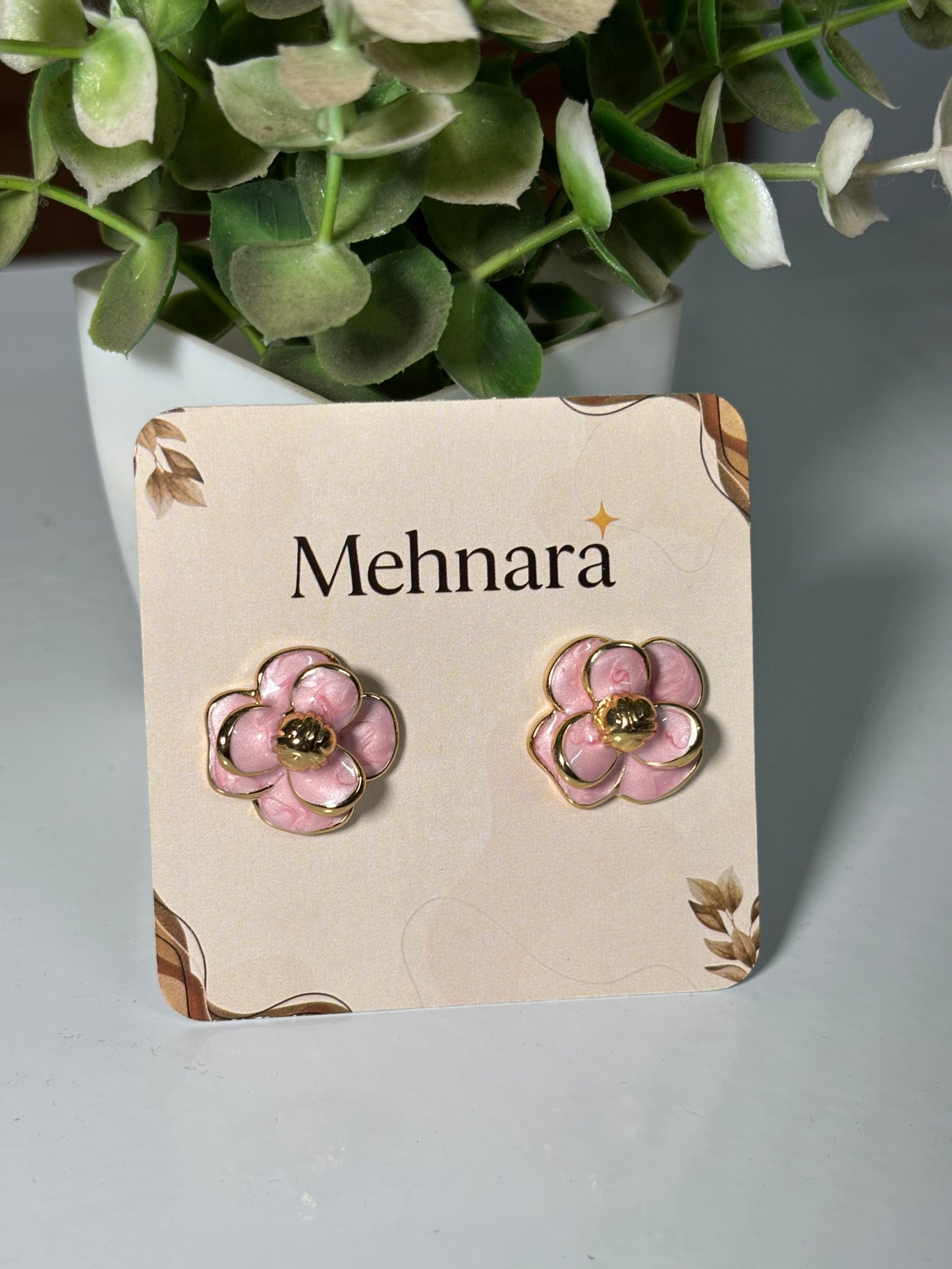 Blush Camellia Studs