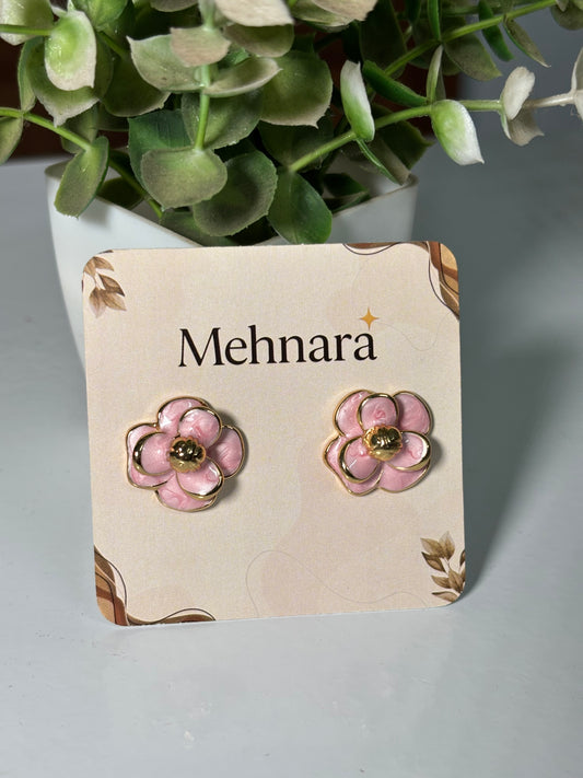 Blush Camellia Studs