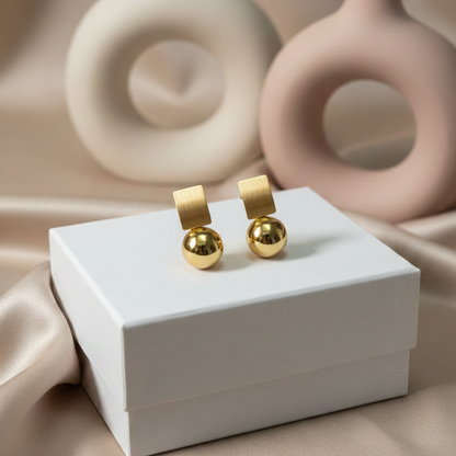 Korean Minimal Gold Sphere Drops