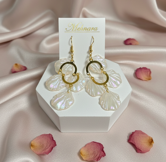 Ivory Petal Halo Earrings
