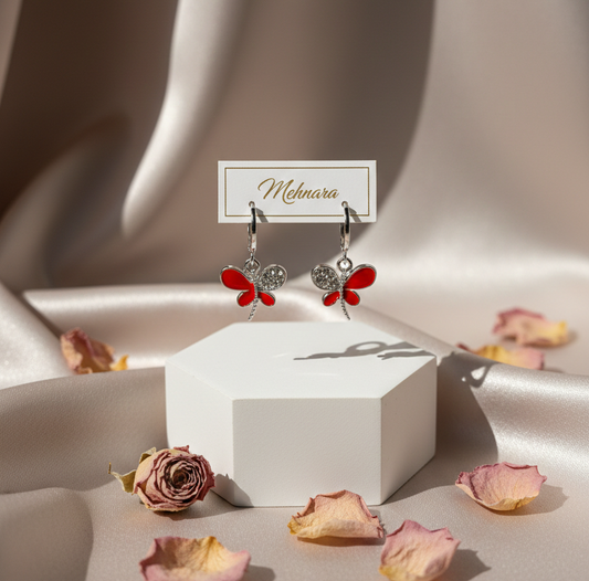 Scarlet Flutter Charm Earrings