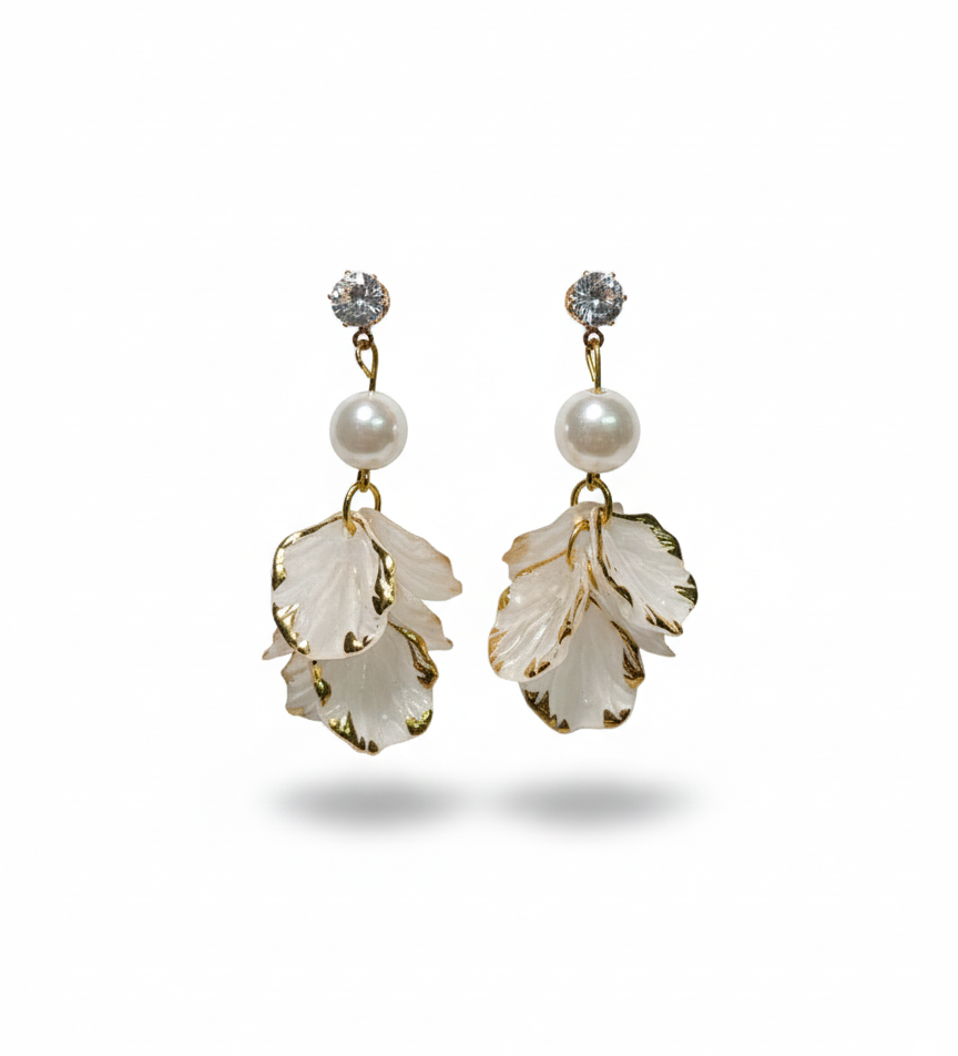 Pearl Petal Cascade Earrings