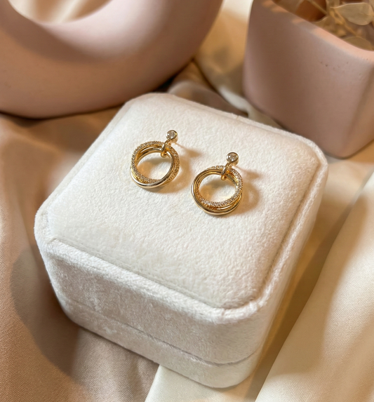Double Circle Stud Earrings