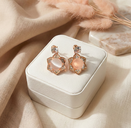 Blush Bloom Crystal Studs