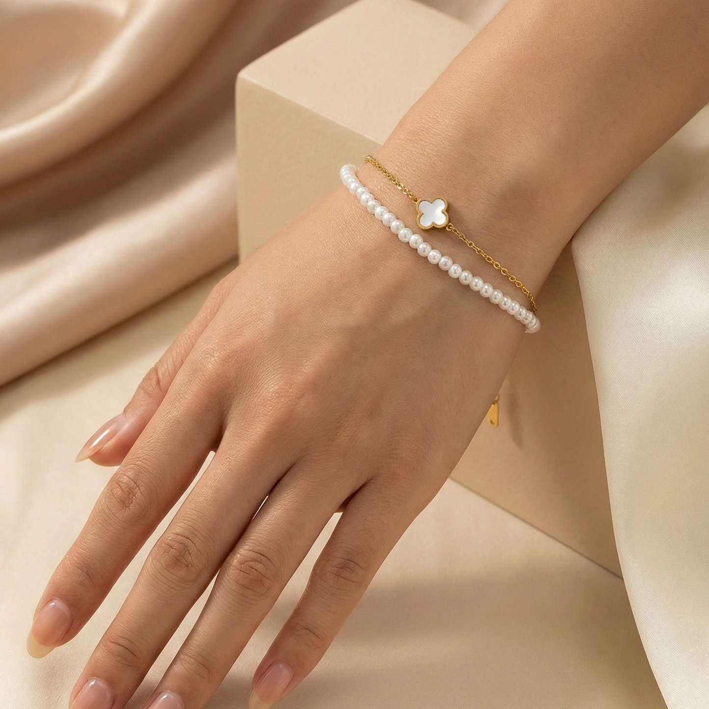 Pearl Clover Harmony Bracelet