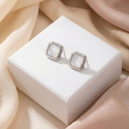 Moonstone Square Studs