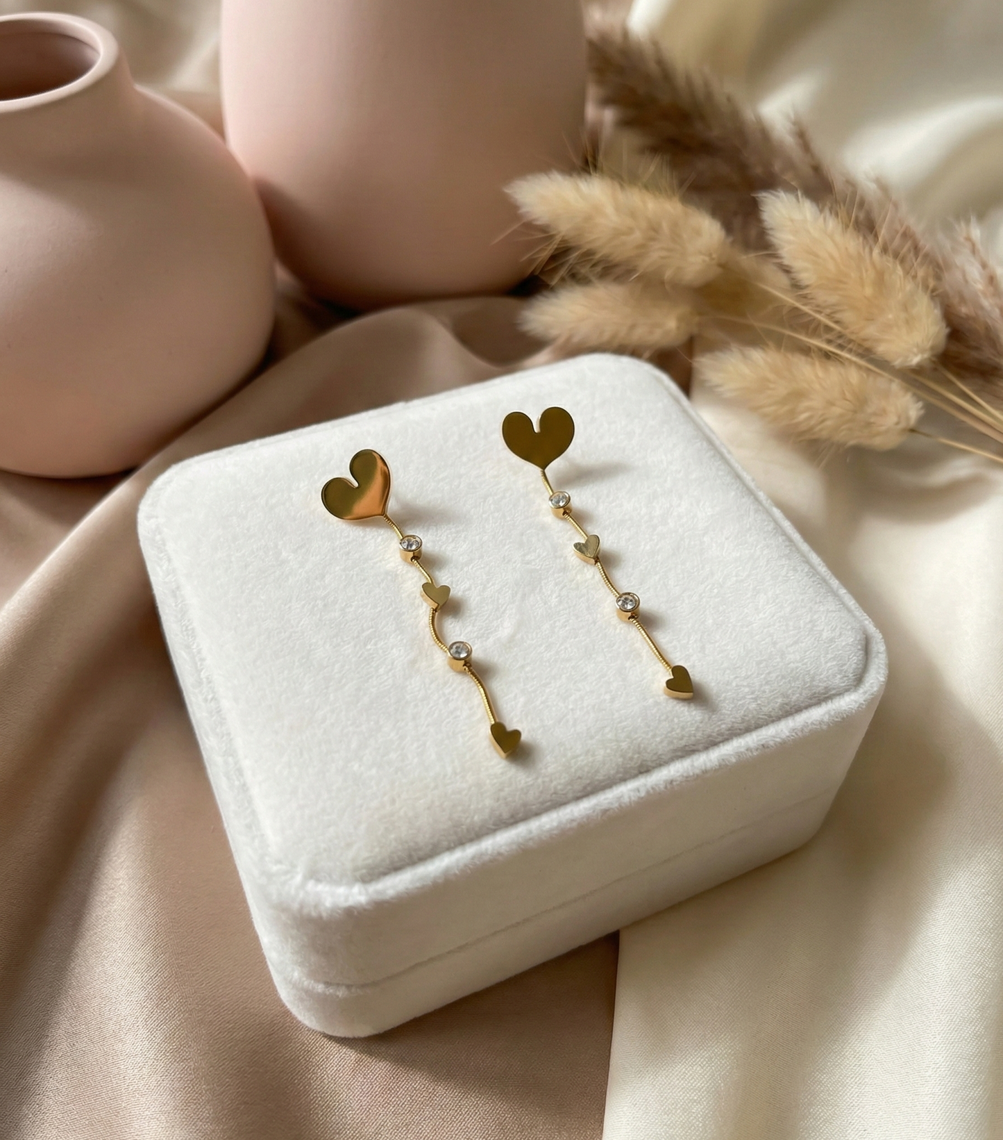 Korean Heart Drop Earrings