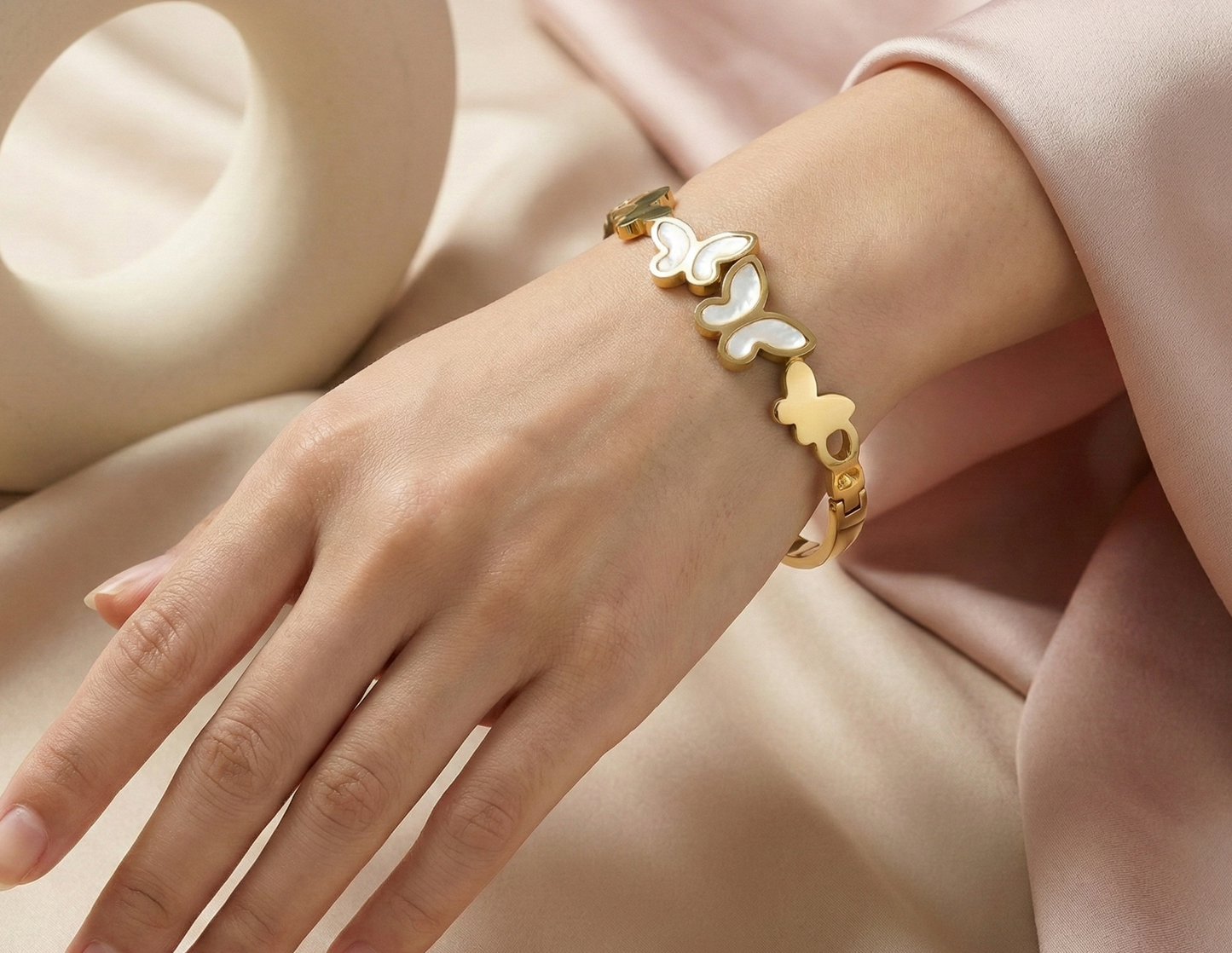 Butterfly Pearl Grace Bangle