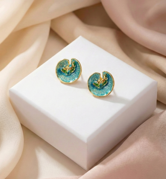 Royal Lotus Stud Earrings