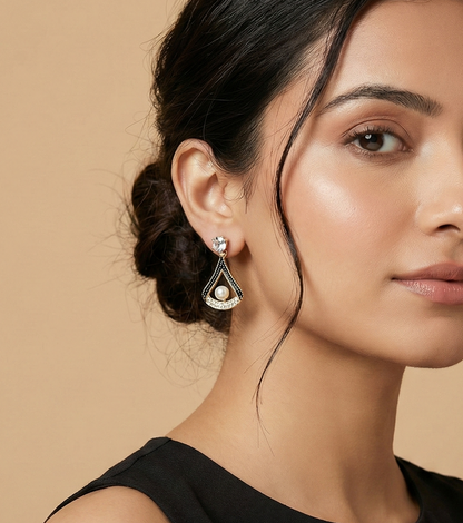 Noir Pearl Frame Drops