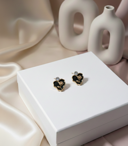 Blush Korean Heart Bloom Studs