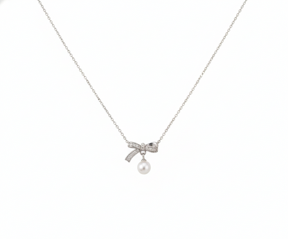 Pearl Bow Grace Necklace
