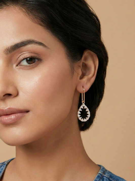 Crystal Dewdrop Hoops