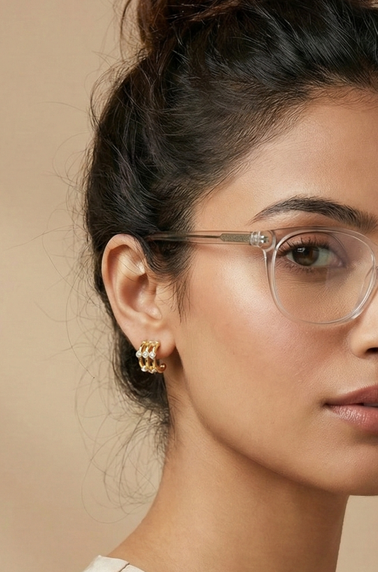 Radiant Curve Crystal Mini Hoops