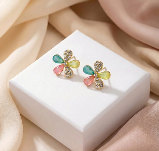 Pastel Bloom Crystal Earrings