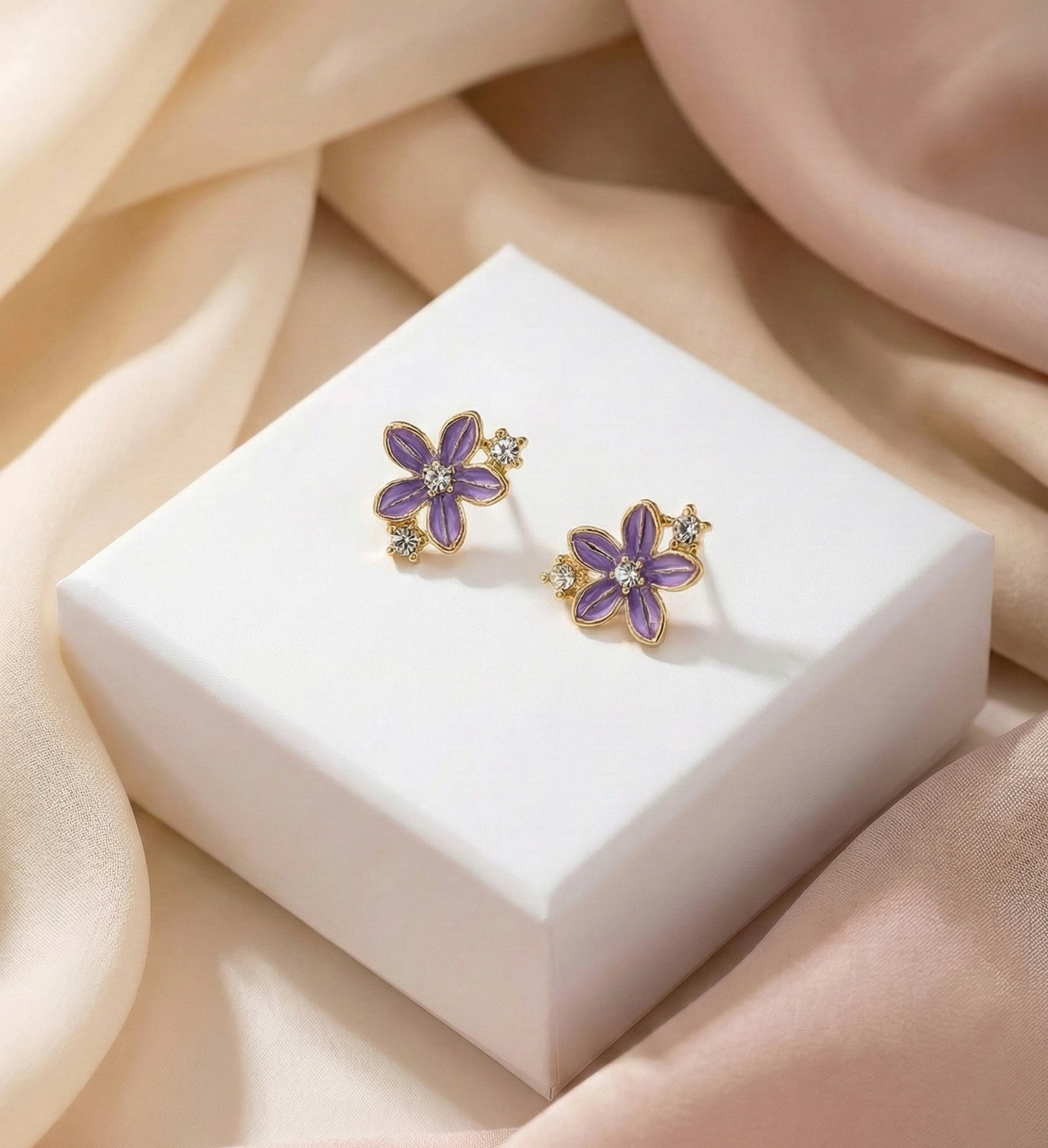 Korean Lavender Bloom Earrings