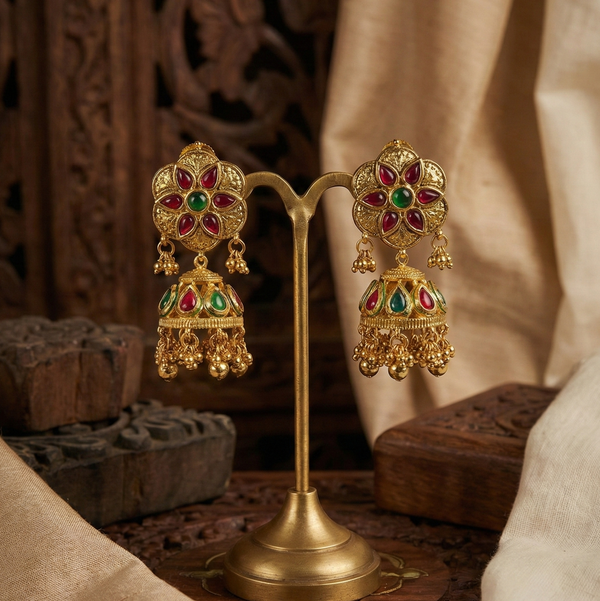 Rajasthani Navratna Heritage Jhumkas