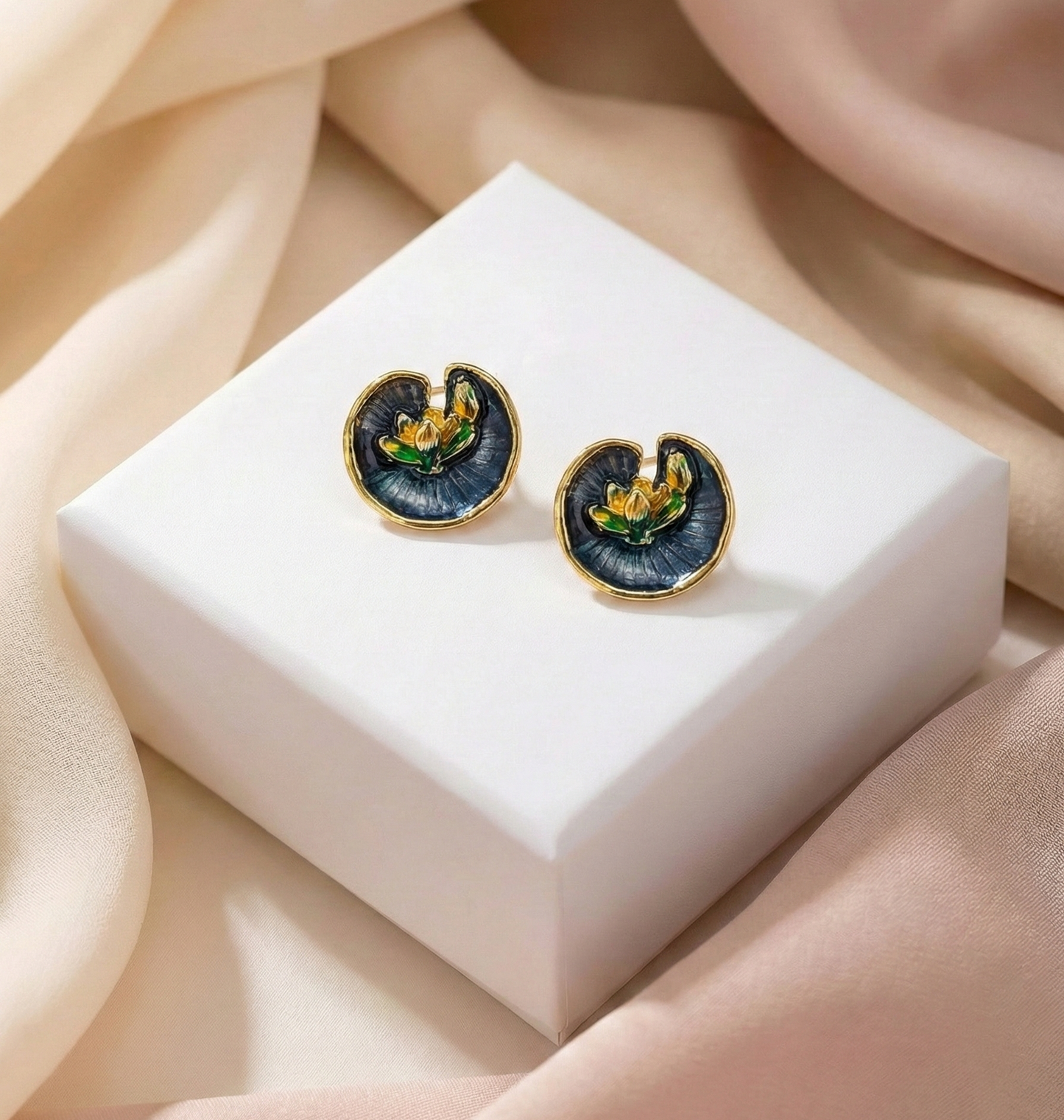 Royal Lotus Stud Earrings