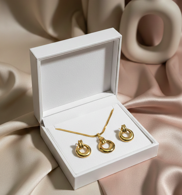 Golden Orbit Pendant Set