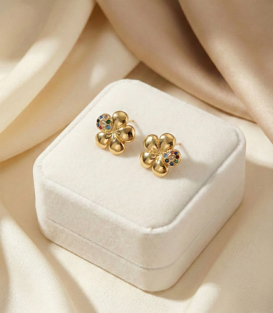 Korean Bloom Charm Studs