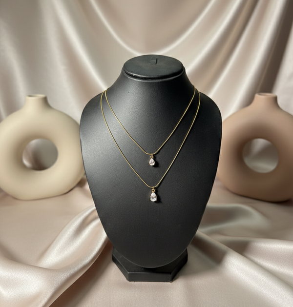 Twin Drop Elegance Necklace