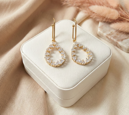 Crystal Dewdrop Hoops