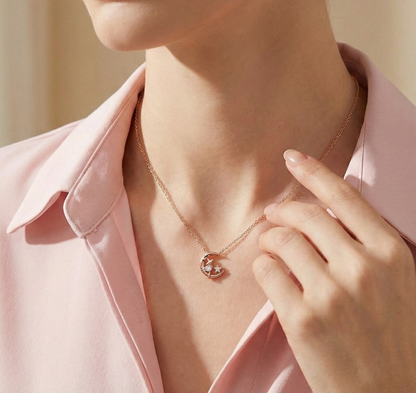 Moon Crystal Pendant Necklace