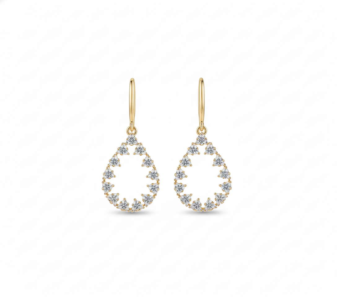 Crystal Dewdrop Hoops