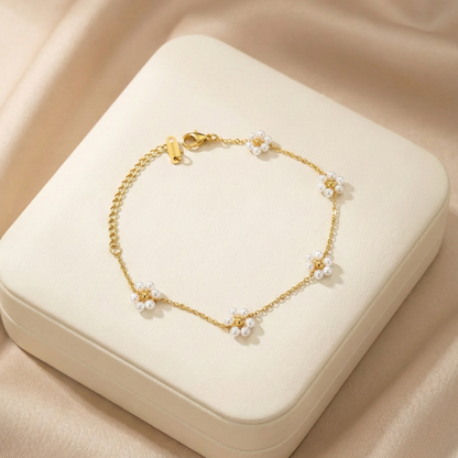 Petal Pearl Charm Bracelet
