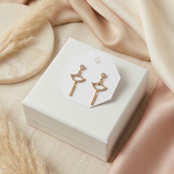 Luna Arc Crystal Drop Earrings