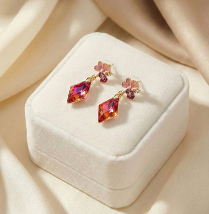 Rosé Blossom Drop Earrings