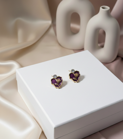 Blush Korean Heart Bloom Studs