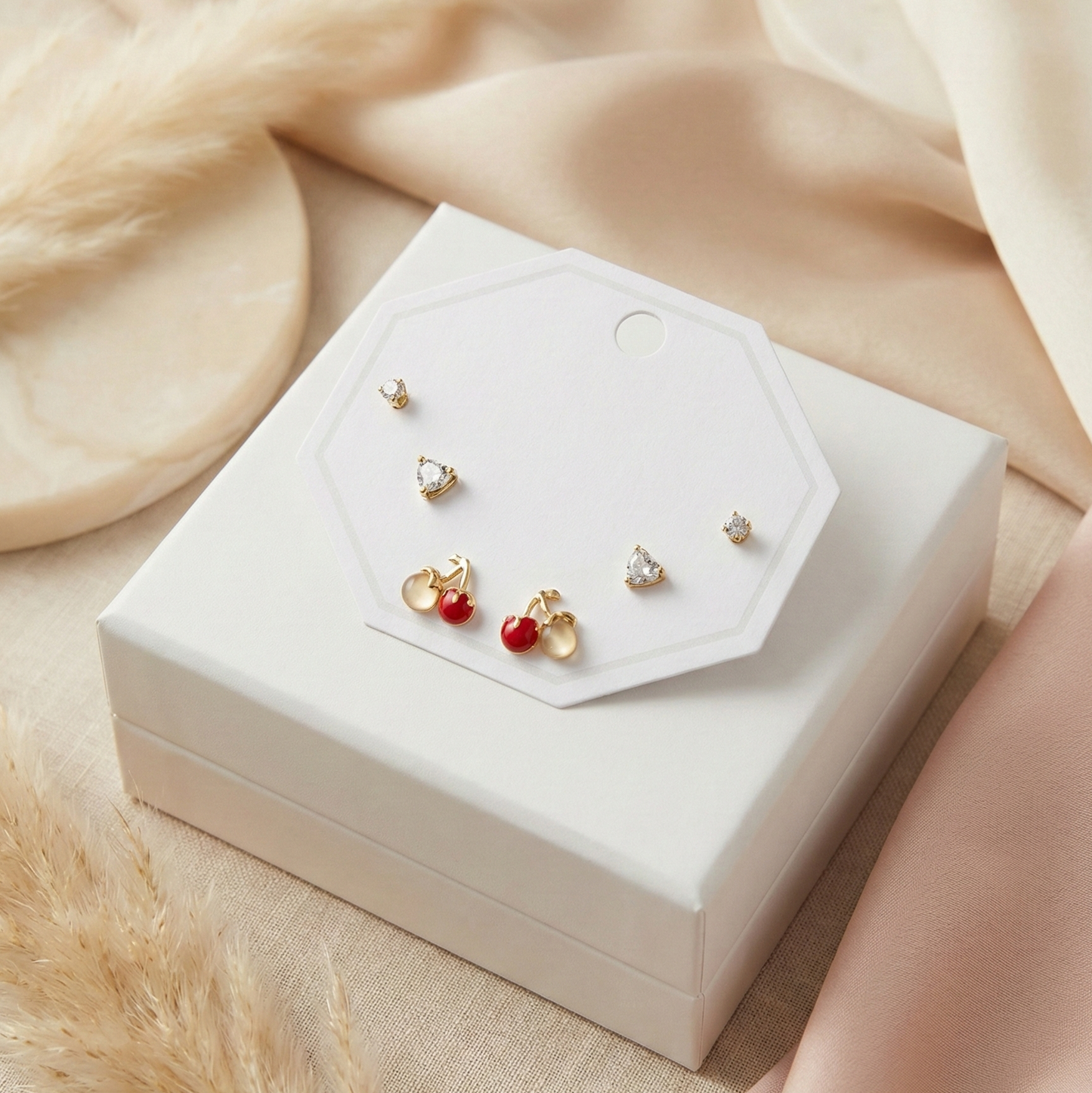 Petite Spark & Cherry Stud Set