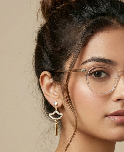 Luna Arc Crystal Drop Earrings