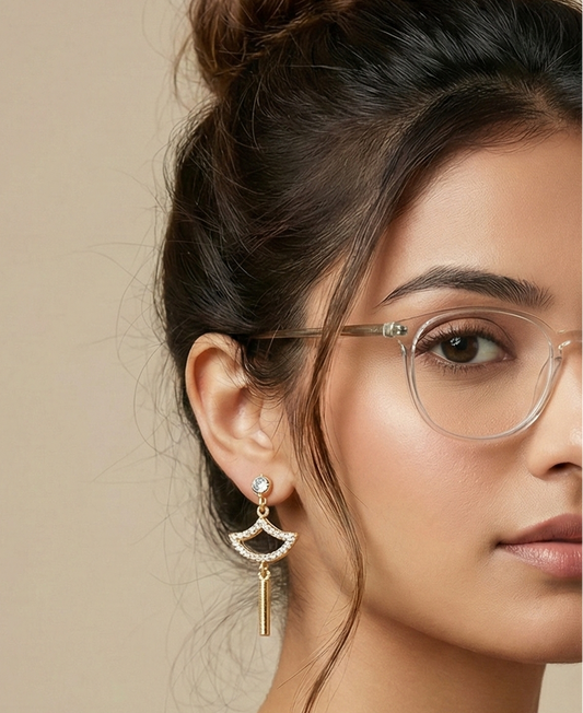 Luna Arc Crystal Drop Earrings