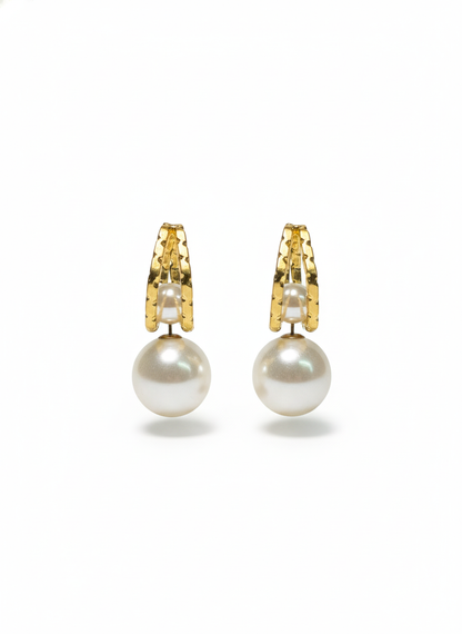 Golden Crescent Pearl Drops