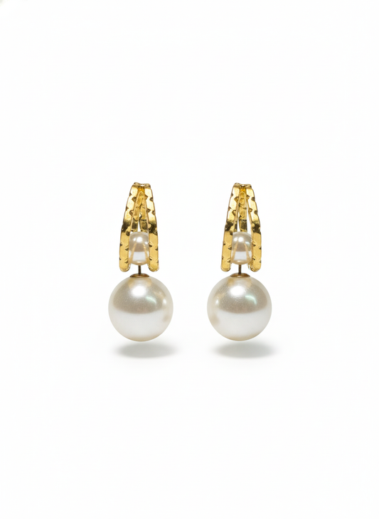 Golden Crescent Pearl Drops
