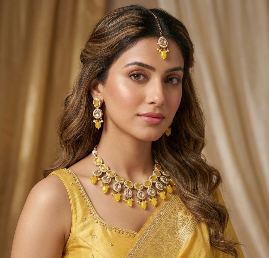 Haldi Glow Necklace Set