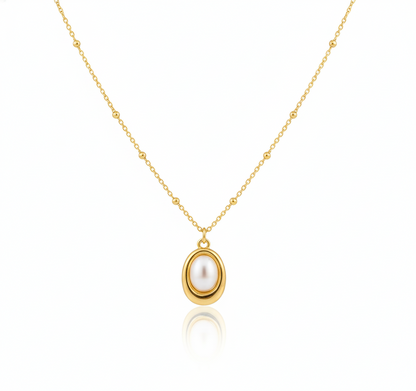 Golden Pearl Drop Necklace