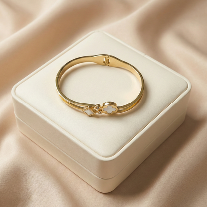 Ivory Clover Grace Bangle
