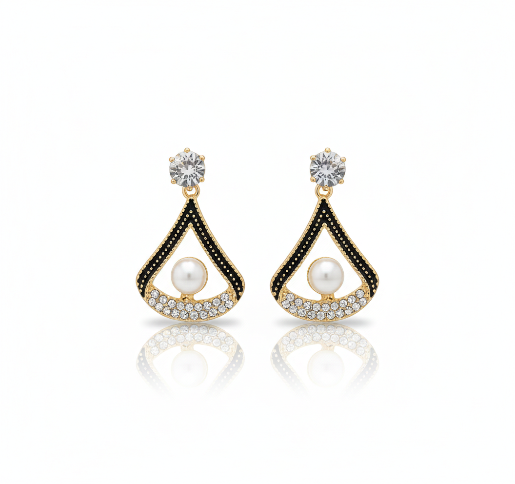 Noir Pearl Frame Drops